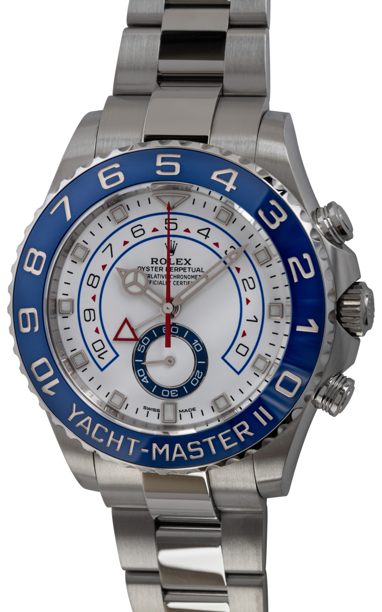 Rolex Yacht Master II White Dial Blue Bezel Stainless Steel