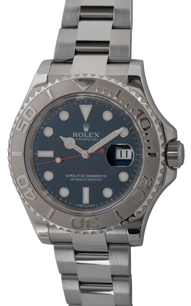 Rolex Yacht-Master Steel & Platinum Bezel Blue Dial 40mm Watch 116622