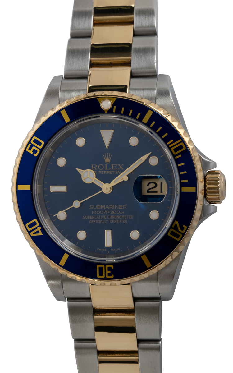 Rolex Submariner Blue Mens Watch 16613LB