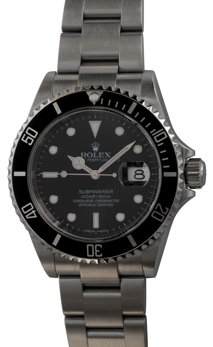 Rolex Submariner Date 16610 Oyster Date Ss Green Bezel Men's Watch