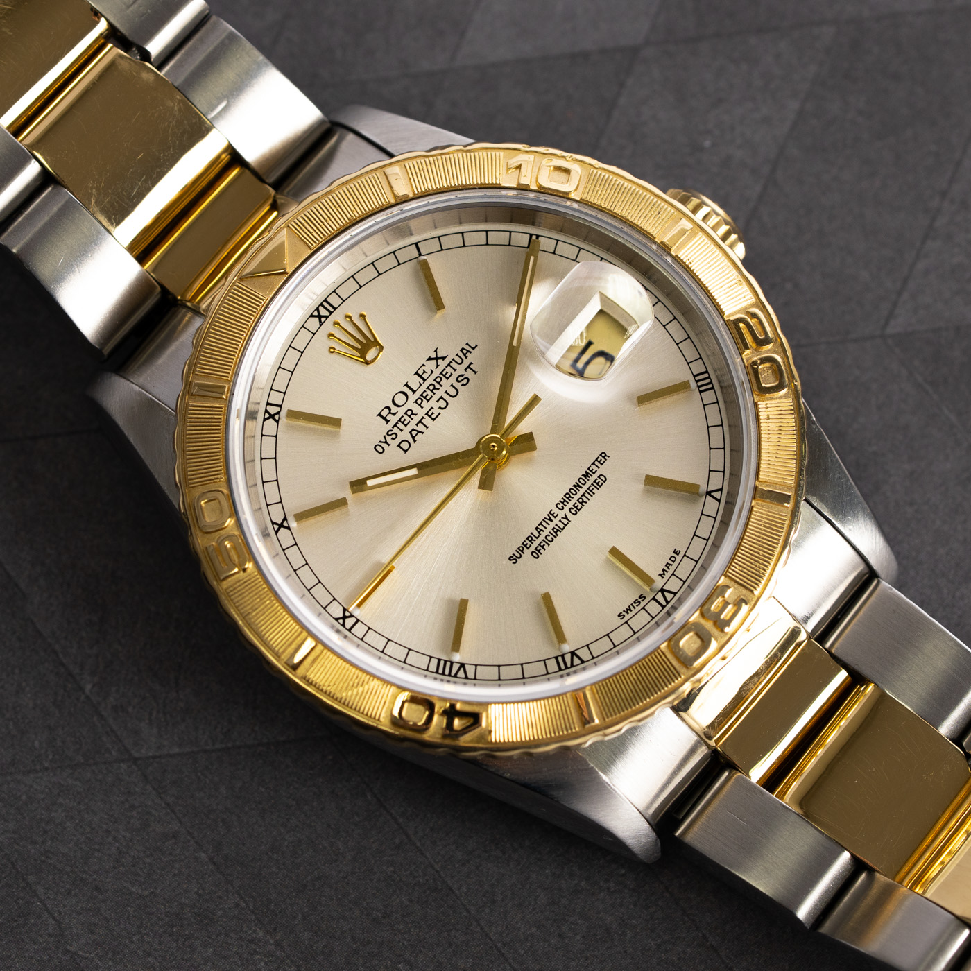 Rolex Datejust Turn-O-Graph 'Thunderbird' : 16263 silver dial dial