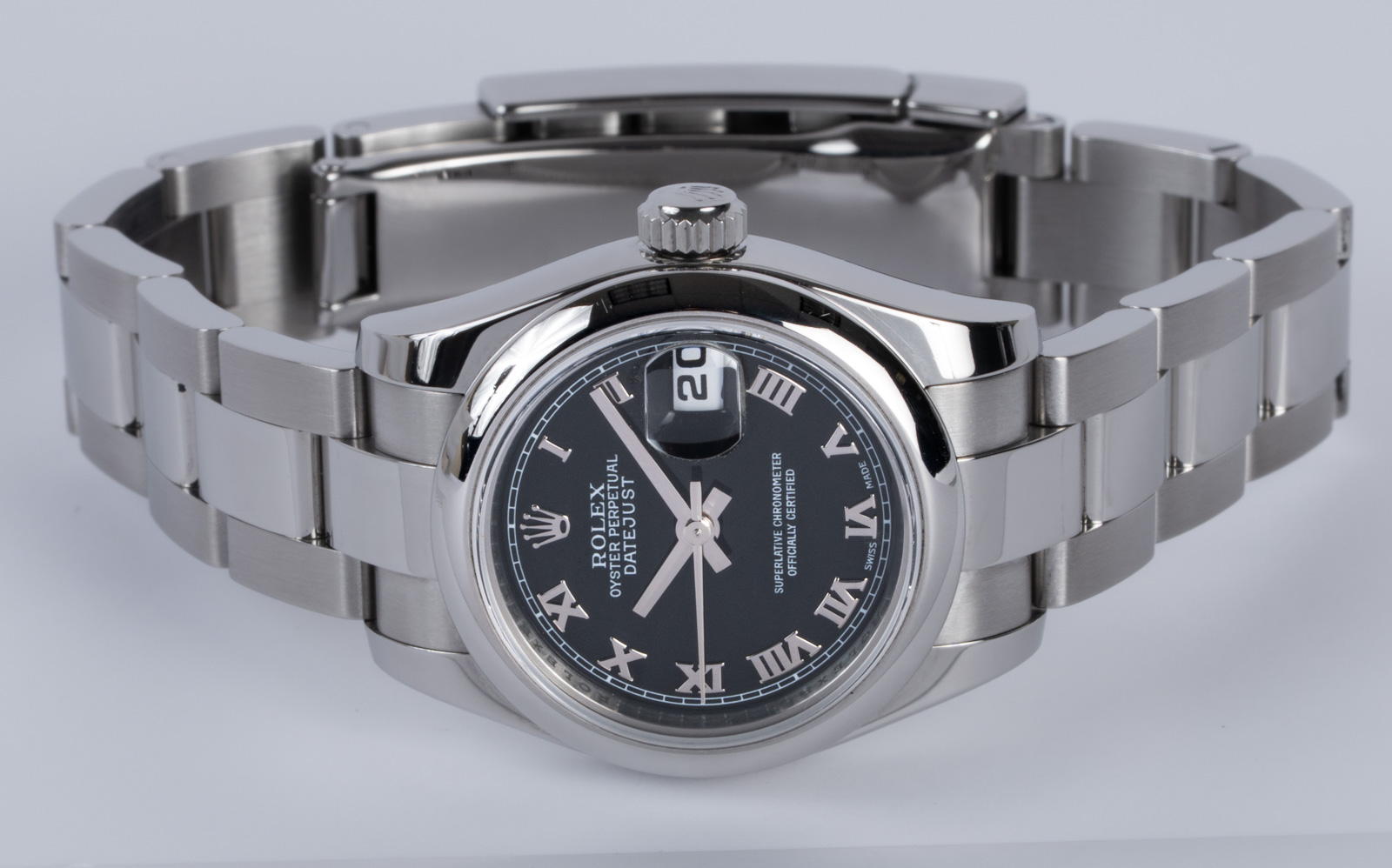 ROLEX デイトジャスト レディース 179160 ブラック 26mm Rolex Datejust 179160 Black Stick Dial Ladies Automatic Watch