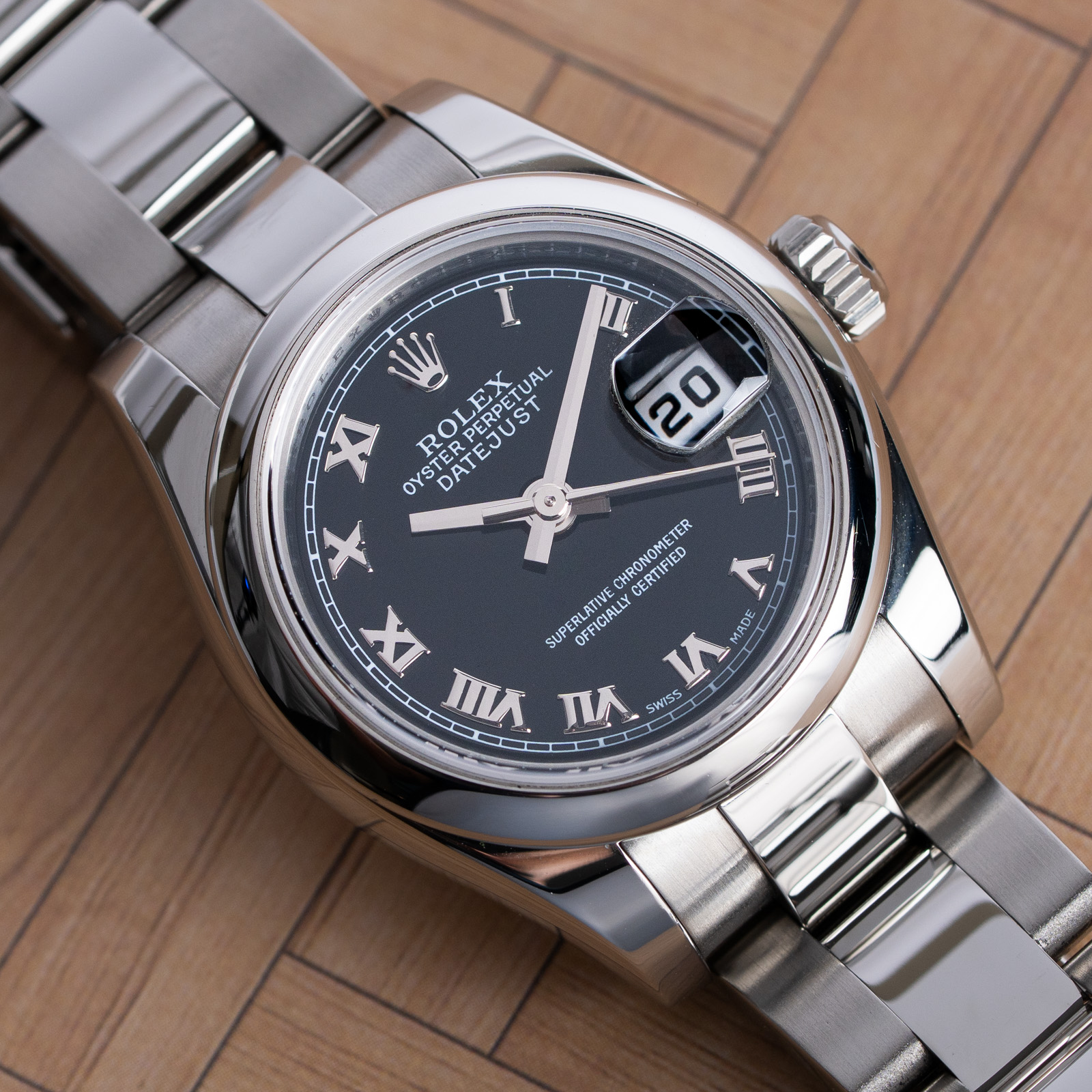 Rolex Ladies Datejust : 179160 black dial on Oyster Bracelet