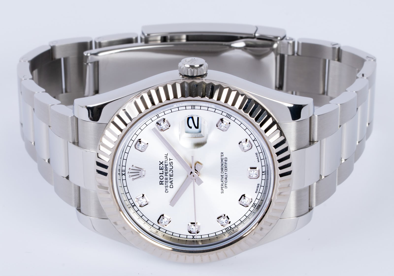 Rolex Datejust II 116334 - 2016 Diamond Silver Dial, Steel, Oyster