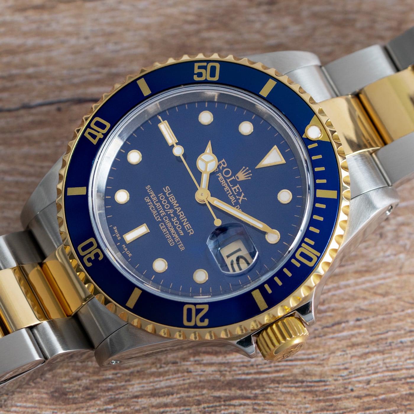 Rolex Submariner Date 16613 - 2001 Deep Blue Dial, 18k Gold