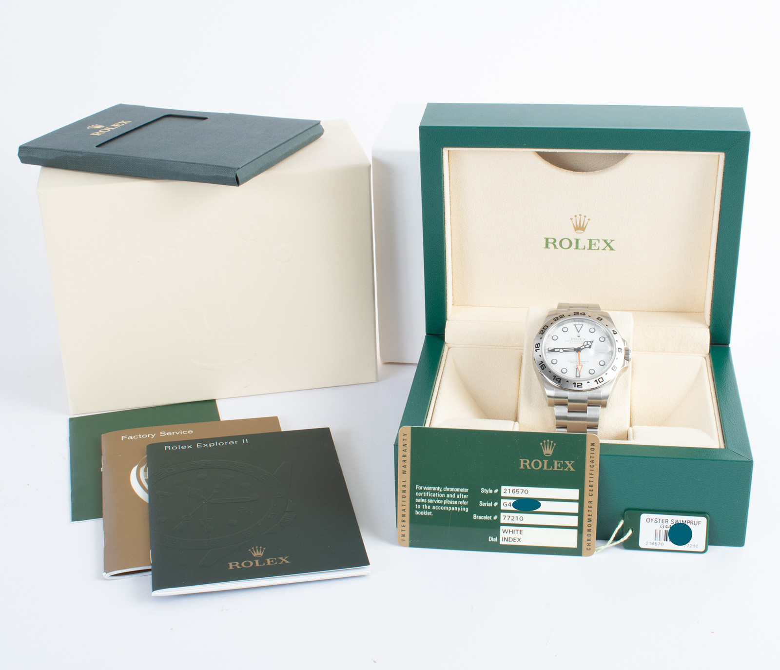 Rolex Explorer II 'Polar' 216570 - 2011 White Lacquer Dial, Steel