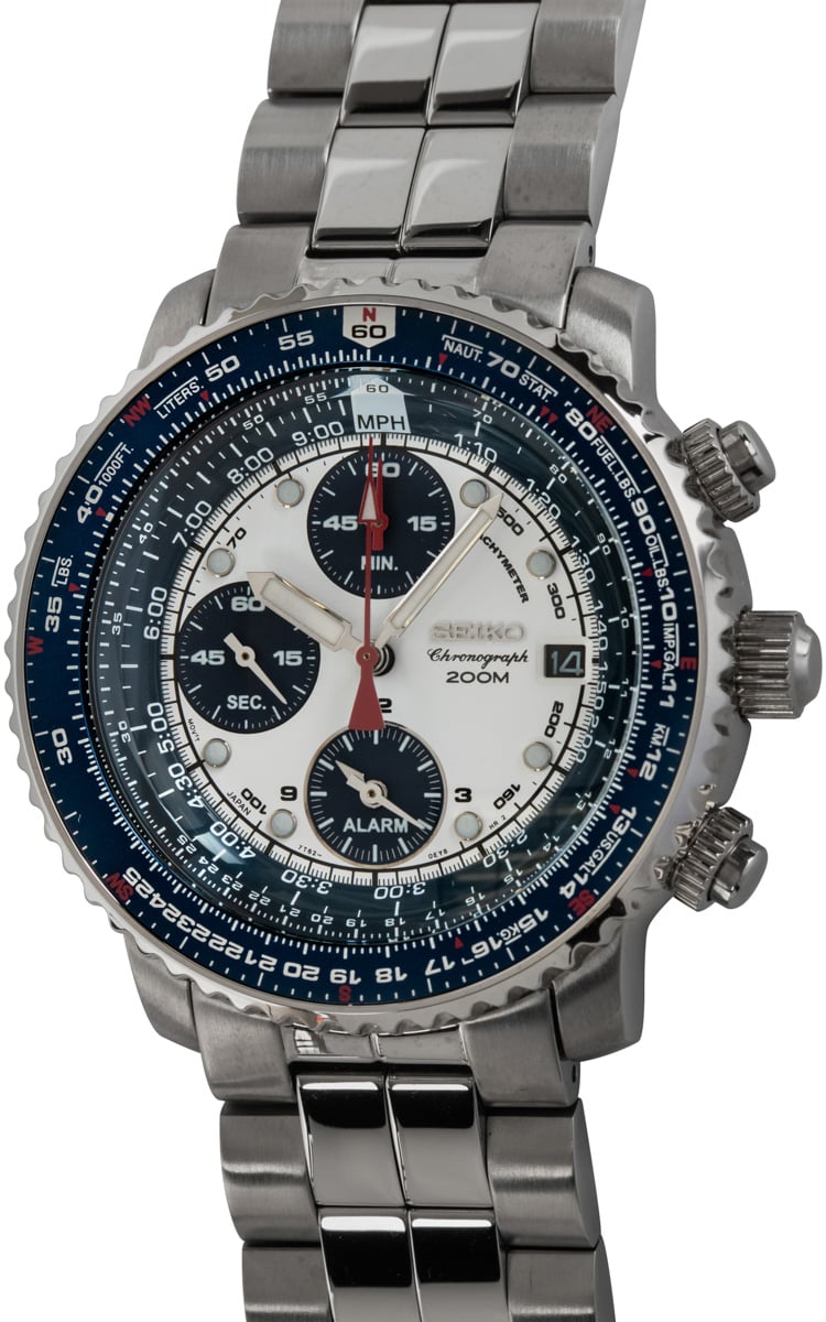 Seiko - Flight Master Chronograph : SNA413P1 : SOLD OUT : white / blue dial