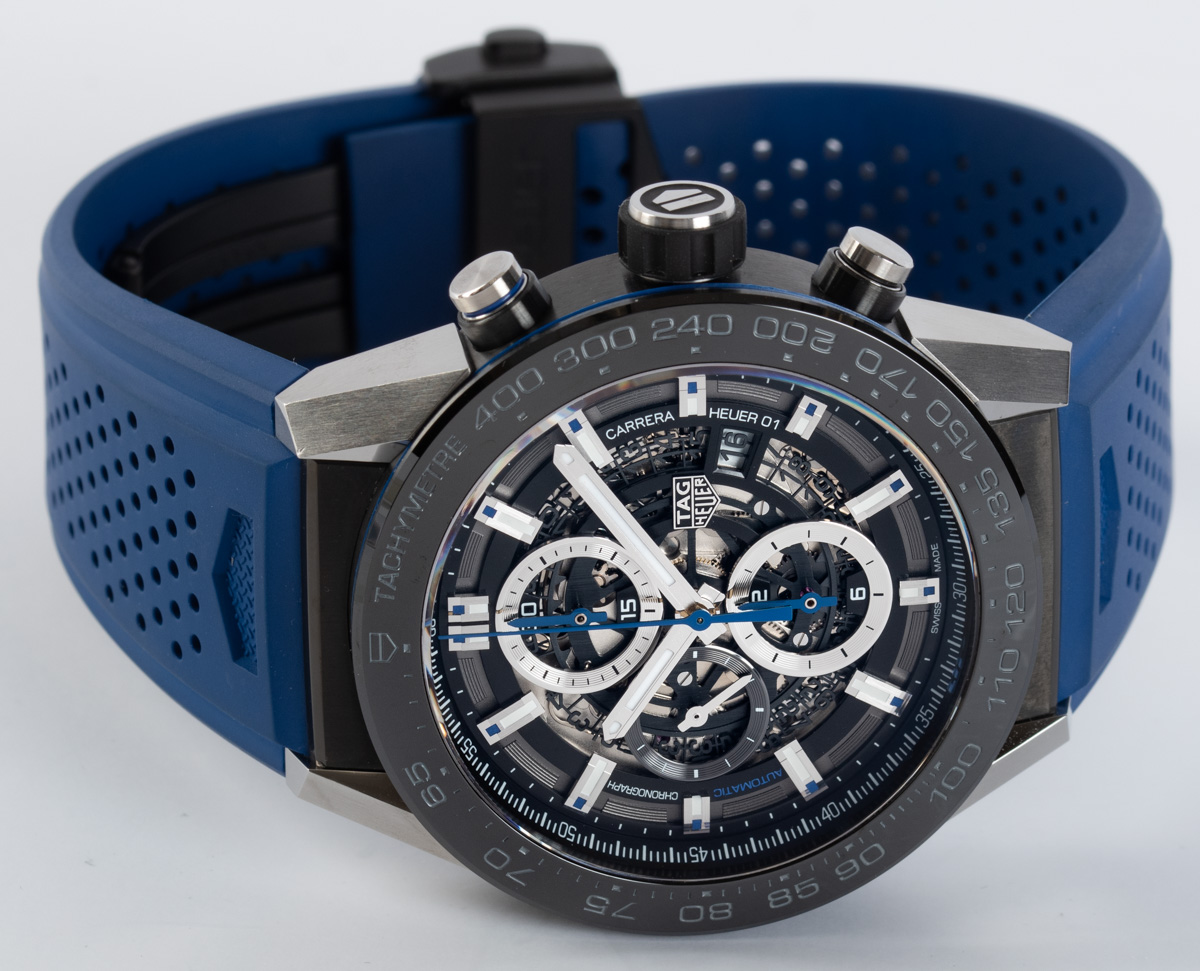 Front of TAG Heuer - Carrera Chronograph Calibre Heuer 01 Blue Touch