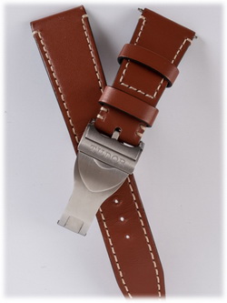 Tudor - Cognac Brown Leather Deployant Strap