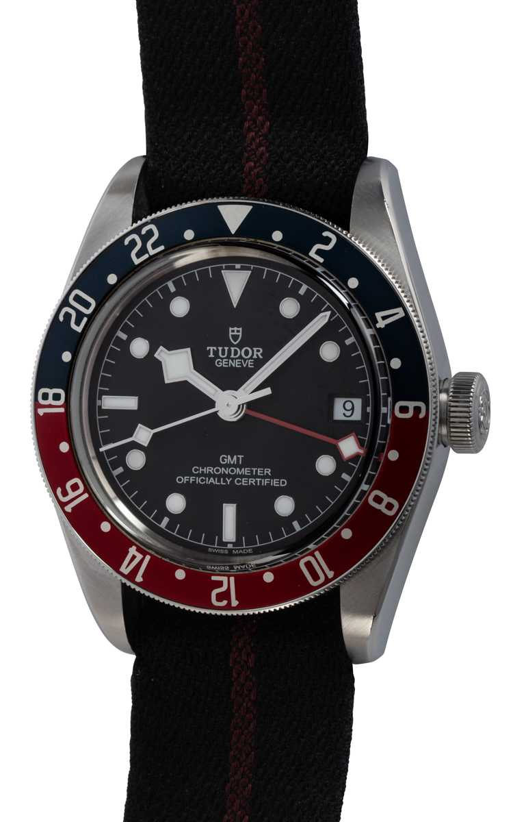 Tudor Black Bay GMT Pepsi 79830RB 0003 SOLD OUT black dial on black red fabric strap