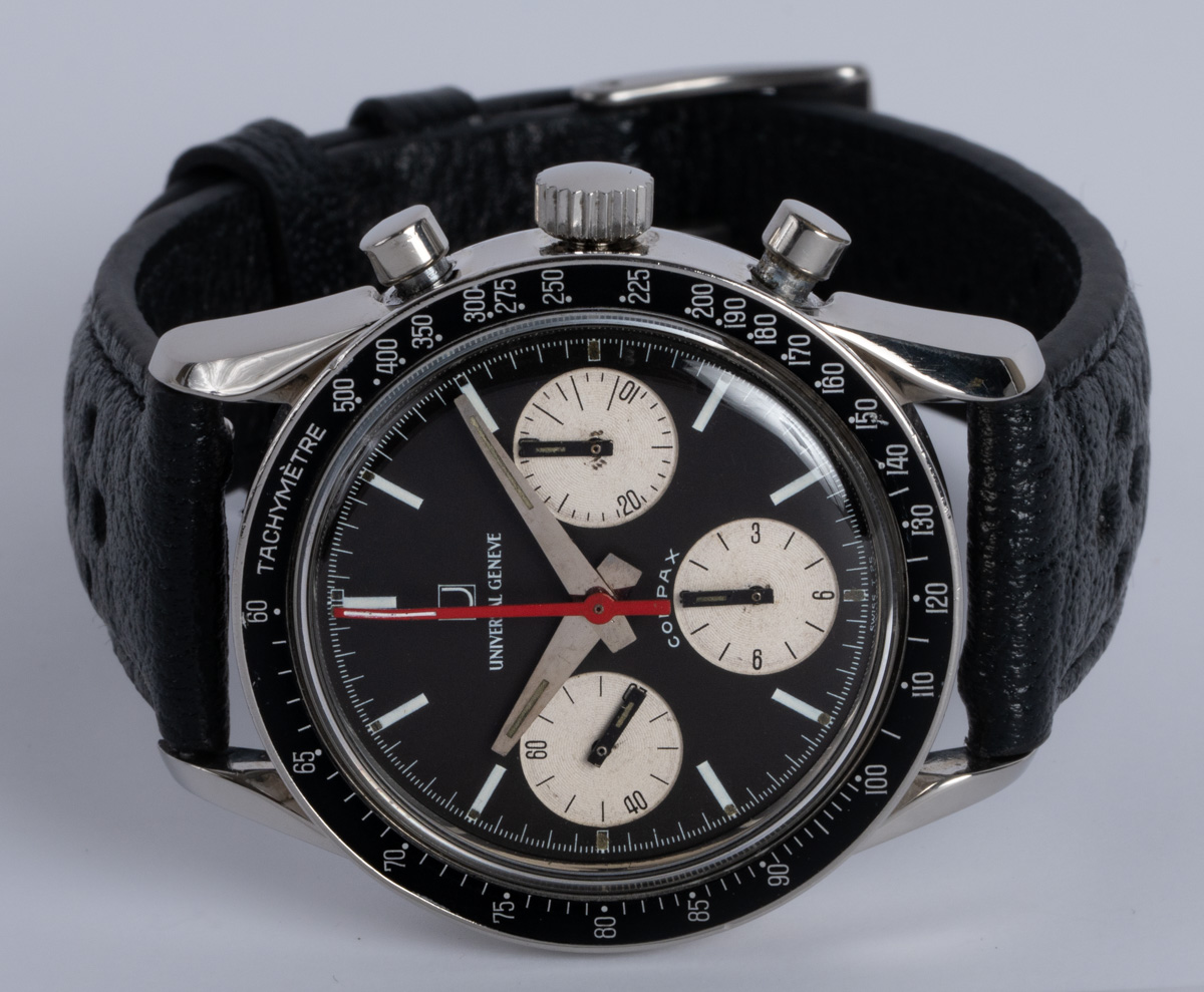 Montre Chronographe Universal Genève Compax Evil Nina - Cadran Original Tritium NOS - Mouvement Valjoux 72 - Année 1971
