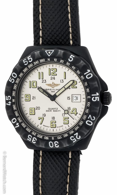 BREITLING クォーツ コルトミリタリー　OH済 Breitling - Colt Military PVD : M57036 : SOLD OUT : silver dial on