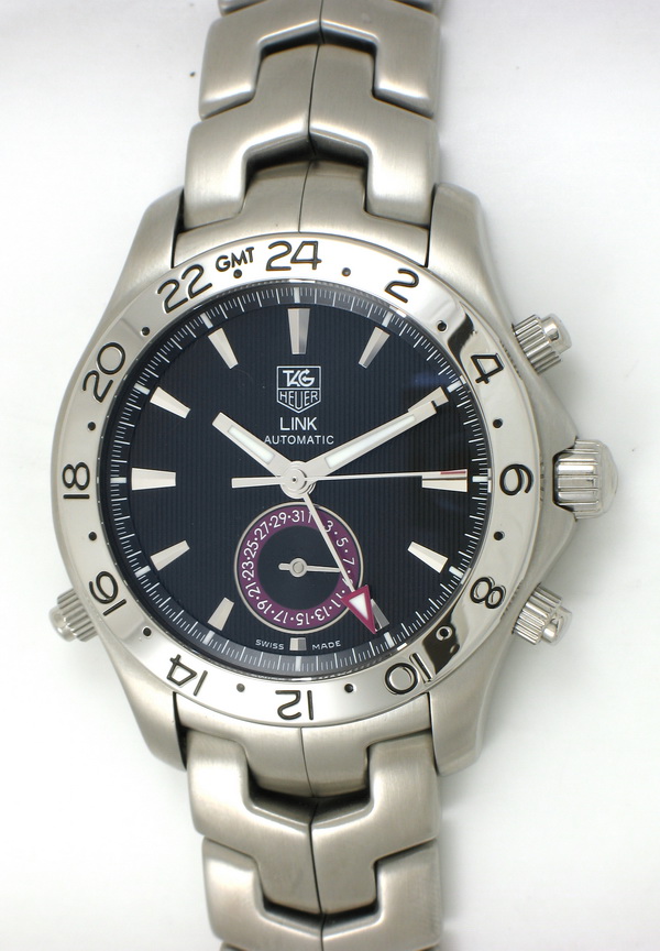 TAG Heuer Link GMT WJF2115 SOLD OUT maroon date wheel, black dial