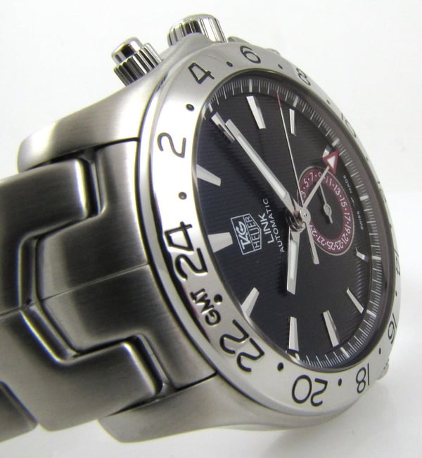 TAG Heuer Link GMT WJF2115 SOLD OUT maroon date wheel, black dial