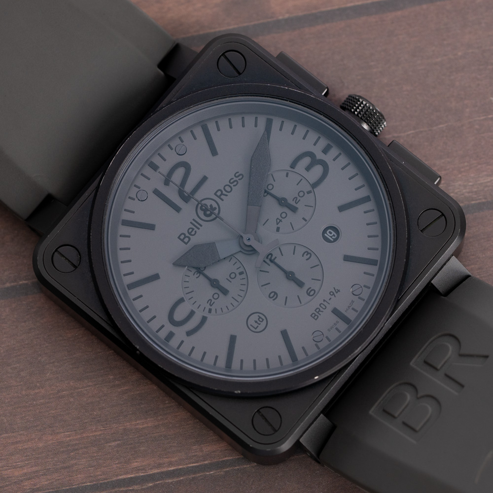 Bell Ross BR 01-94 Chronograph BR01-94-SCBla - 2010 Grey Dial, Black ...