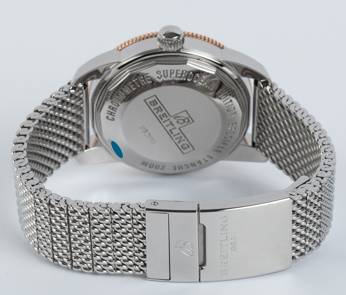 Breitling Superocean Heritage B20 Automatic 44 Black Dial Silver Mesh Bracelet Watch for Men - UB2030121B1A1