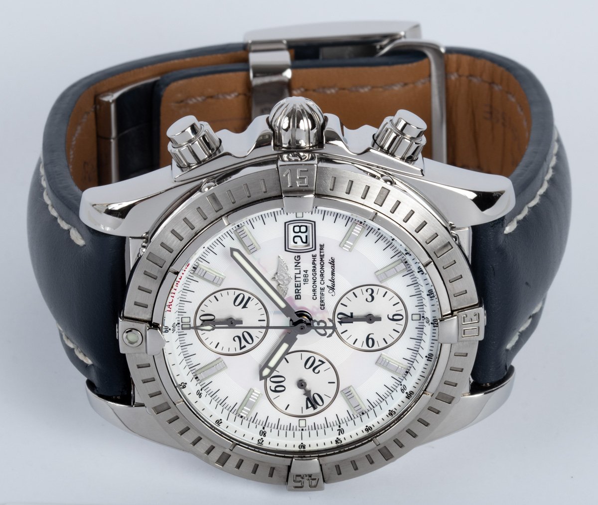 Breitling chronomat evolution leather strap deals