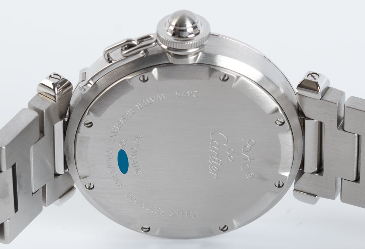 Cartier - Pasha C Big Date : W31053M7 : SOLD OUT : black dial on Stainless Steel Bracelet