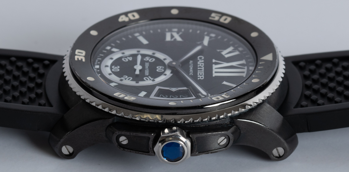 calibre de cartier carbon diver watch
