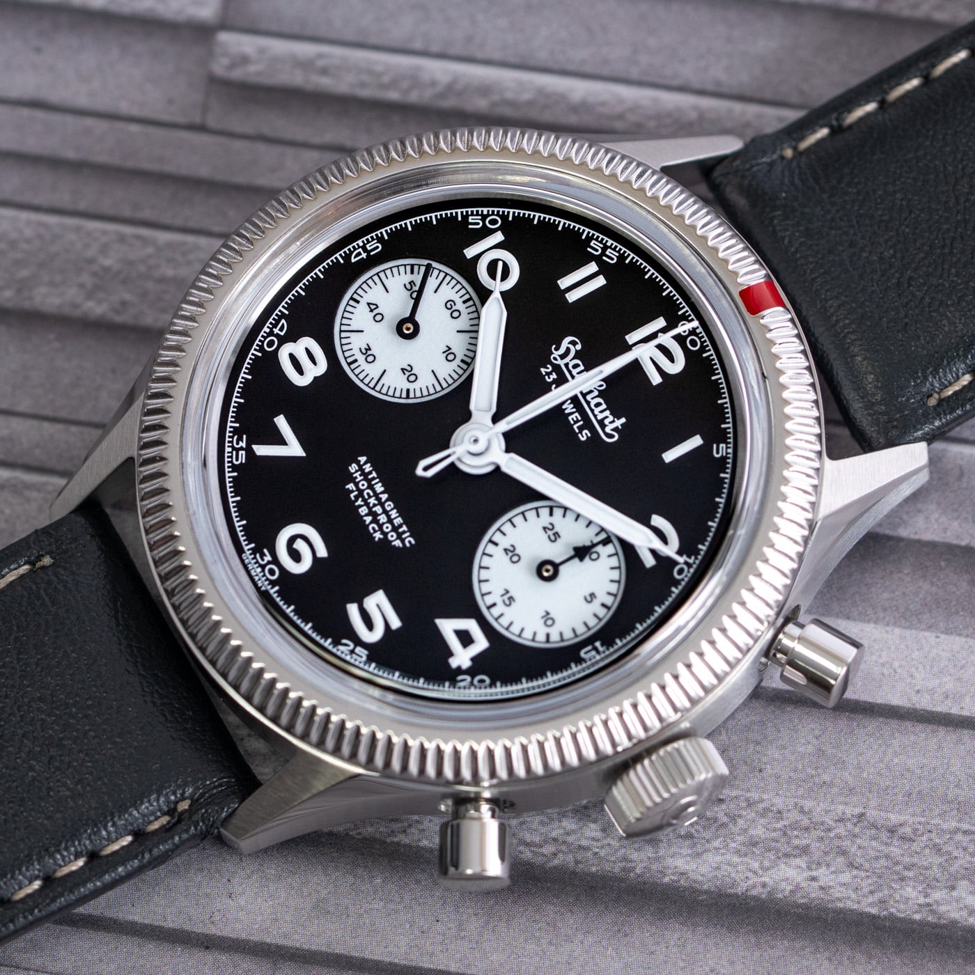 Hanhart 417 ES 1954 Reverse Panda Flyback : H701.211-7010