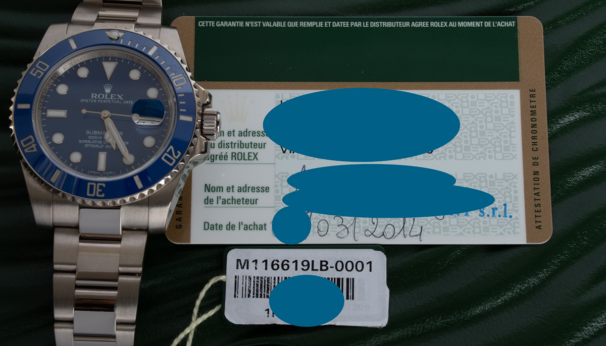 Rolex Submariner Date 116619LB blue, blau, 2020, Eu, unworn, smurf, B&P 