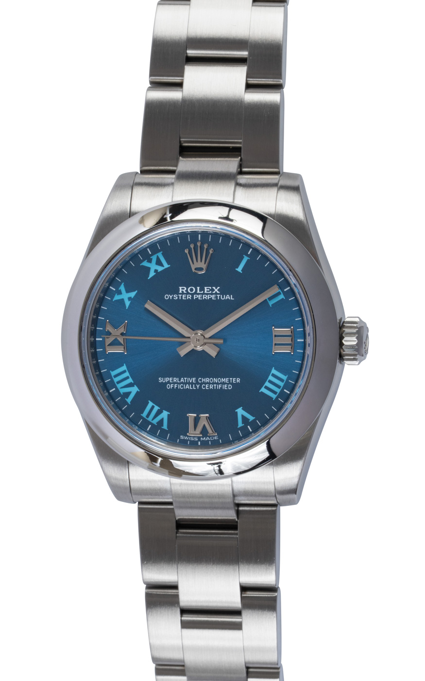 Rolex Oyster Perpetual Midsize 31MM 177200 - 2019 Blue Dial, Steel ...